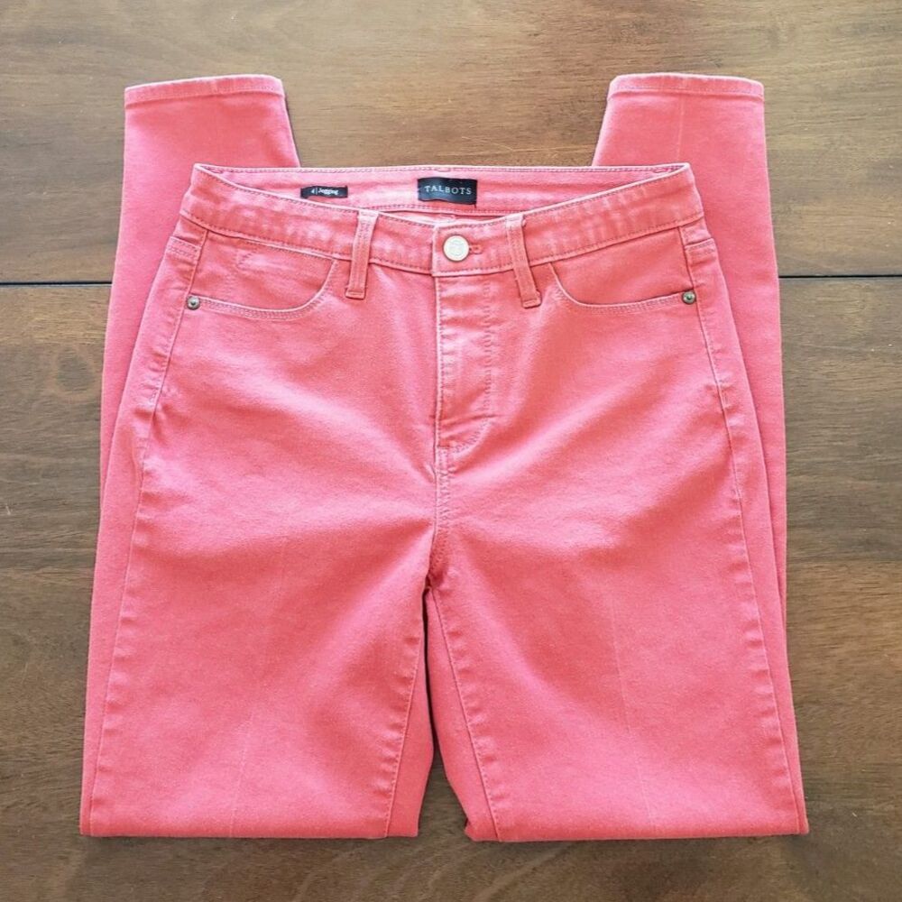 Talbot Flawless High-Waist Jegging Size 4 Slimming Skinny Tapered Leg Pink Coral - Picture 9 of 11